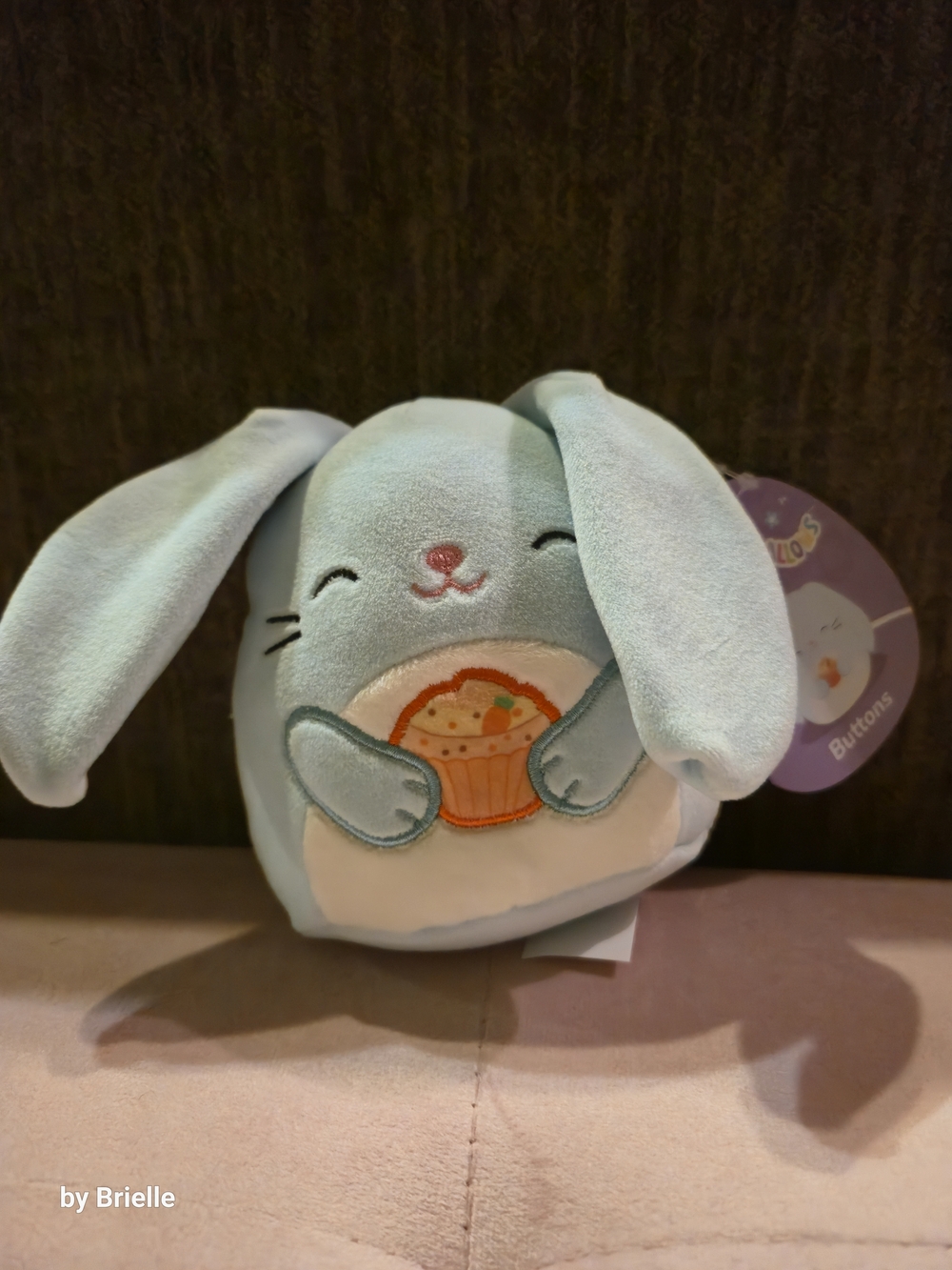 Blue Bunny Plush with Cupcake Embroidery